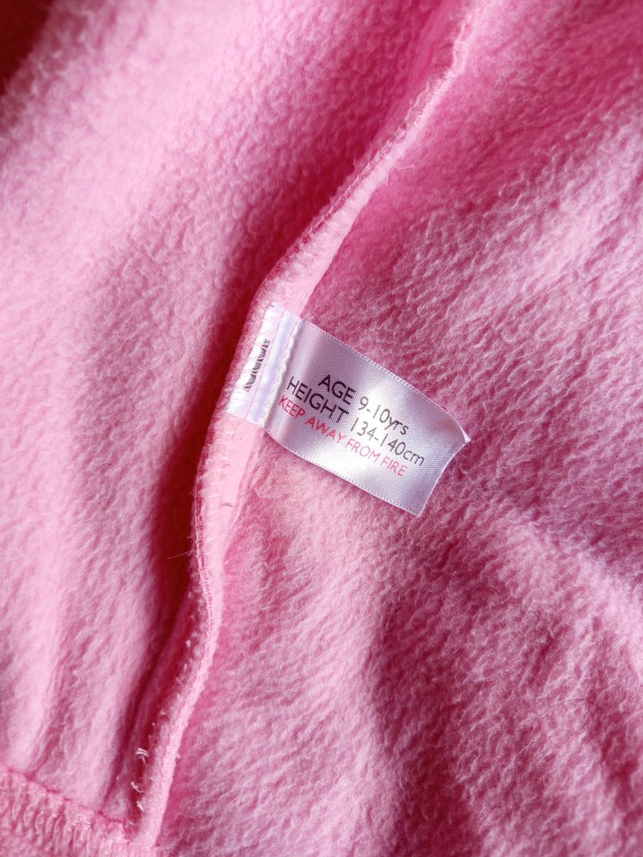 Kız Çocuk Pembe Nakışlı Polar Bornoz-Sabahlık - Görsel 2