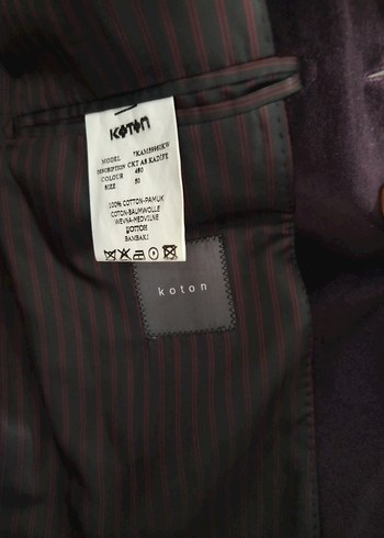 Mürdüm rengi Kadife Erkek Ceket - Görsel 4