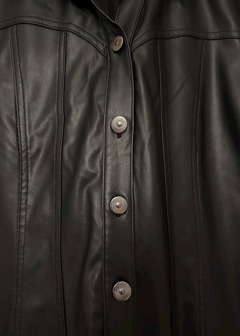 Siyah Deri Elbise - Görsel 3