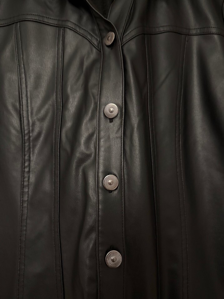 Siyah Deri Elbise - Görsel 3