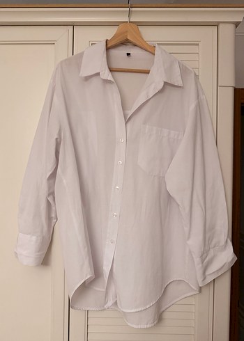 Beyaz oversize Gömlek - Görsel 2