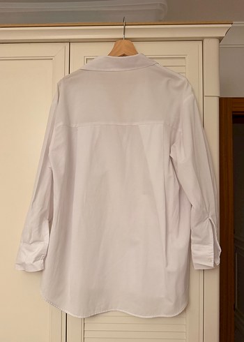 Beyaz oversize Gömlek - Görsel 3