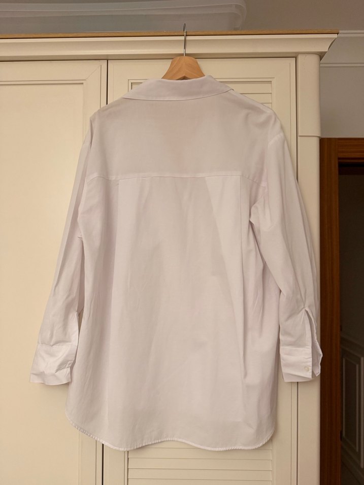 Beyaz oversize Gömlek - Görsel 3