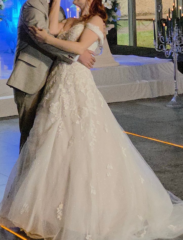 Uzun Beyaz Straplez A Kesim Gelinlik - Görsel 2