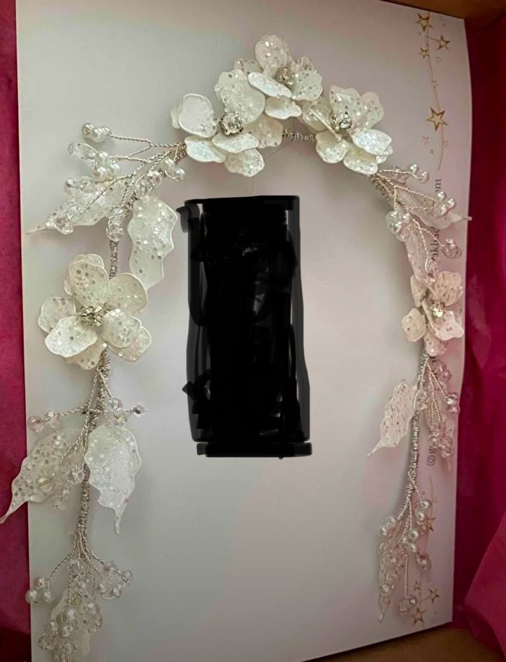 Beyaz Drapeli İpek Görünümlü Bohem Saç Aksesuarı - Görsel 4