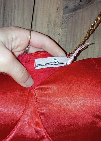 Parlak Kırmızı Drapeli Uzun Abiye Elbise - Görsel 4