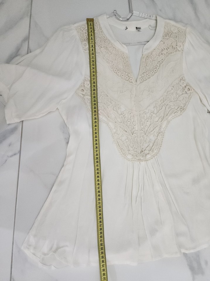 Pamuklu Dantel Detaylı Bohem Bluz - Görsel 4