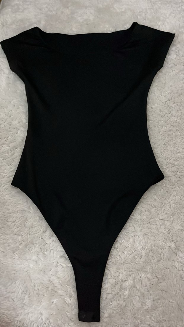 Siyah Kadın Monokini Kısa Kollu - Görsel 2