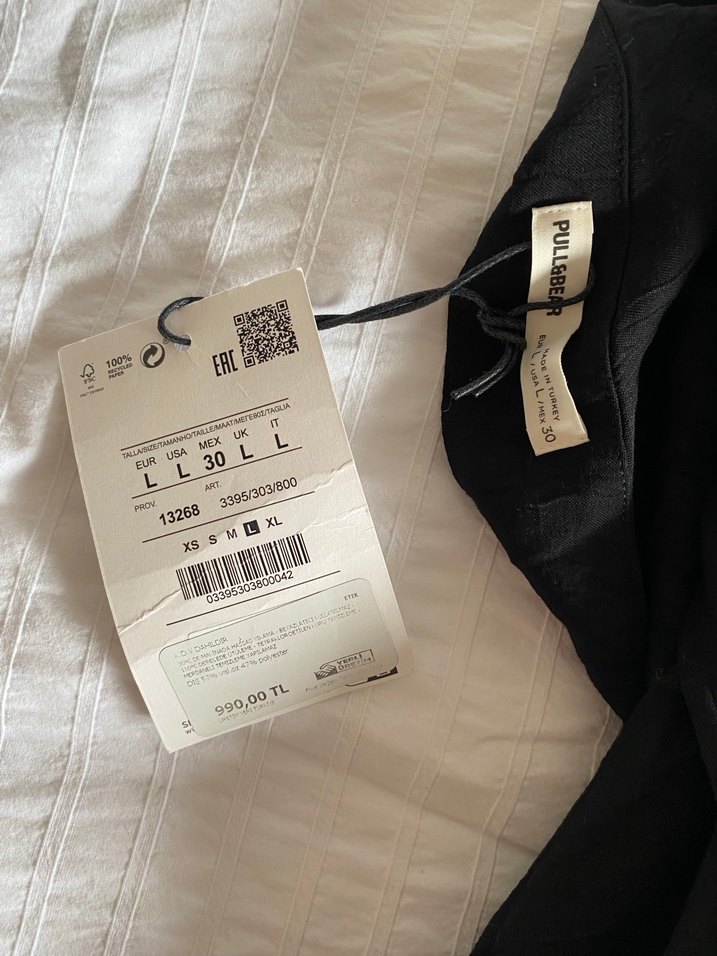 Pull and bear Kadın Siyah Midi Salaş Etek - Görsel 3