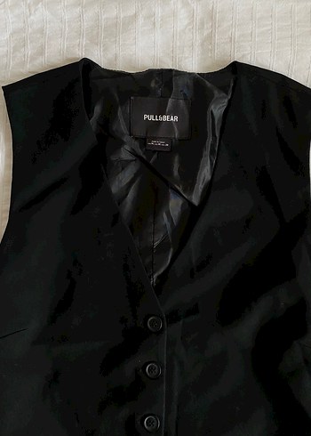 Pull and bear Kadın Siyah Düğmeli ç Yelek - Görsel 2