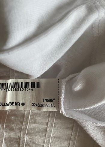 Pull and bear Beyaz Mini Baskılı Kadın Tişört - Görsel 3