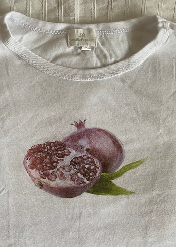 Pull and bear Beyaz Mini Baskılı Kadın Tişört - Görsel 2