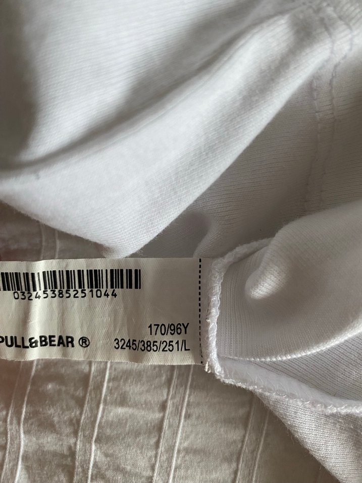 Pull and bear Beyaz Mini Baskılı Kadın Tişört - Görsel 3