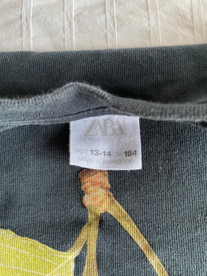 Zara Kısa Kollu Kiraz Baskılı Siyah Tişört - Görsel 3