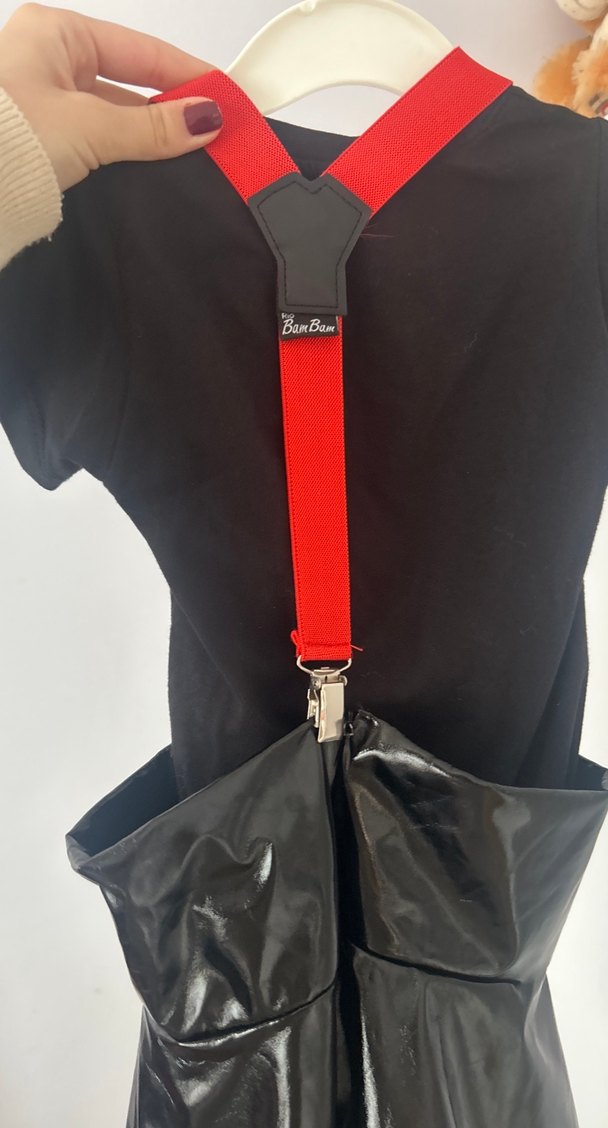 Kız Çocuk Siyah Deri Rock Punk Kemer - Görsel 4