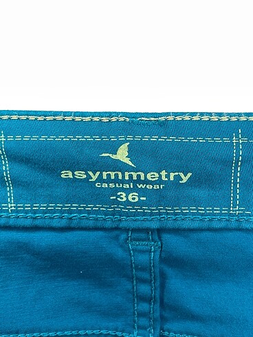 36 Beden turkuaz Renk Asymmetry Mini Etek %70 İndirimli.