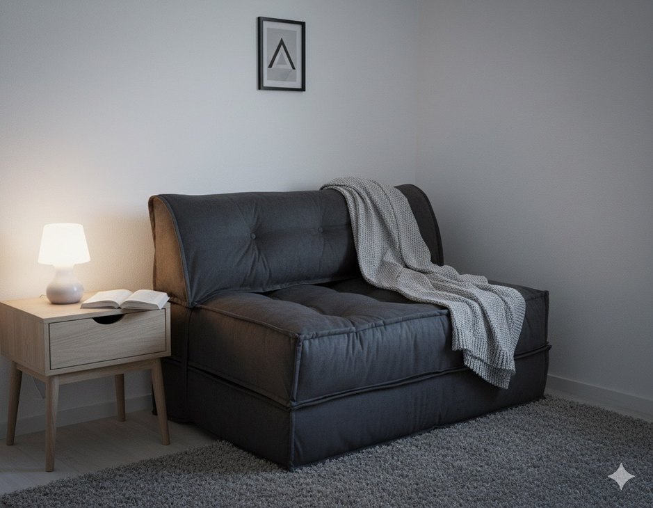 Modern Antrasit katlanır koltuk - Görsel 4