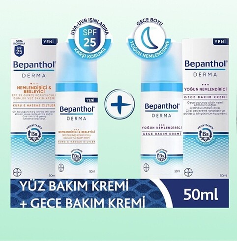Bepanthol Derma Gündüz & Gece Yüz Bakım Kremi 2?li Set