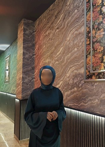 zümrüt yeşili Uzun Kollu abiye (şal ile beraber gönderilecek) - Görsel 2