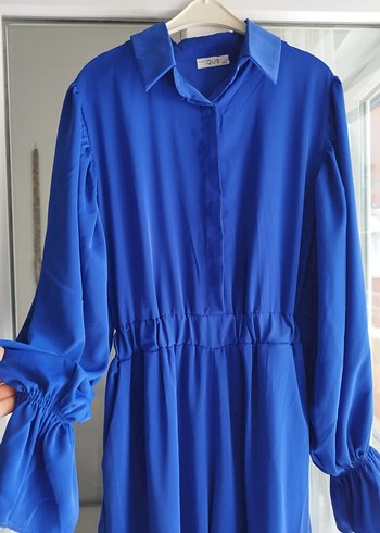 Mavi Uzun Kollu Düğmeli Tulum - Görsel 4