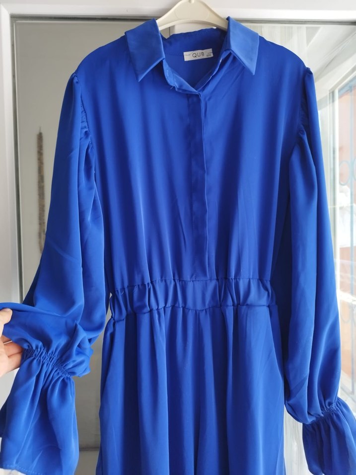 Mavi Uzun Kollu Düğmeli Tulum - Görsel 4