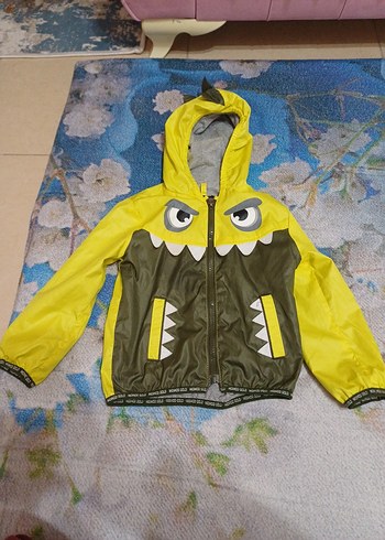 Sarı Kapüşonlu Erkek Çocuk Yağmurluk - Görsel 2