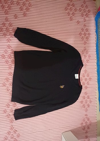 Siyah Erkek Çocuk V Yaka Triko Kazak - Görsel 4