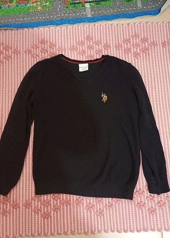 Siyah Erkek Çocuk V Yaka Triko Kazak - Görsel 2