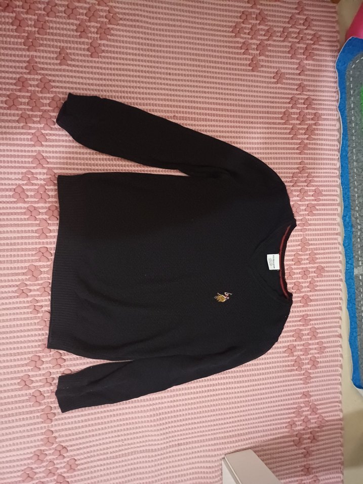 Siyah Erkek Çocuk V Yaka Triko Kazak - Görsel 4