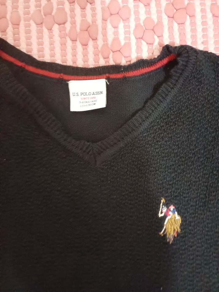 Siyah Erkek Çocuk V Yaka Triko Kazak - Görsel 3