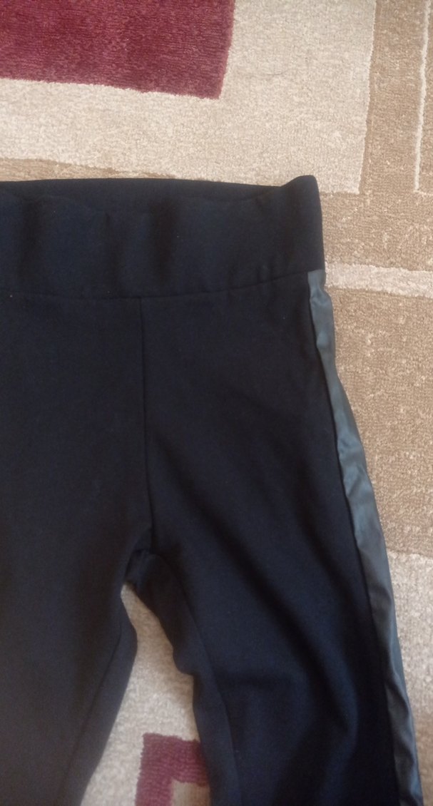 Kadın Siyah Belli Bağlamalı Tayt - Görsel 2