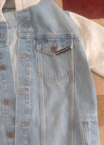 mavi Kot Ceket, Düğmeli, Salaş Kesim - Görsel 8