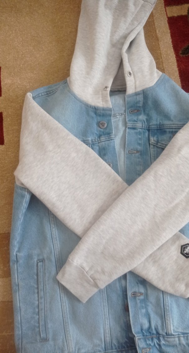 mavi Kot Ceket, Düğmeli, Salaş Kesim - Görsel 5