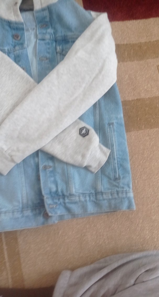 mavi Kot Ceket, Düğmeli, Salaş Kesim - Görsel 3