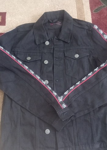 Düğmeli Siyah Kadın Denim Ceket - Görsel 9