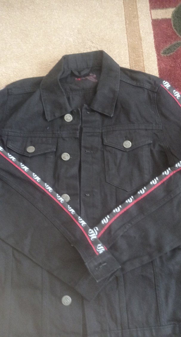 Düğmeli Siyah Kadın Denim Ceket - Görsel 3