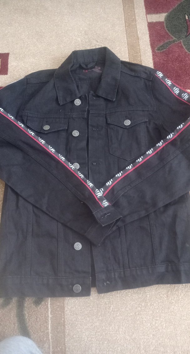 Düğmeli Siyah Kadın Denim Ceket - Görsel 2