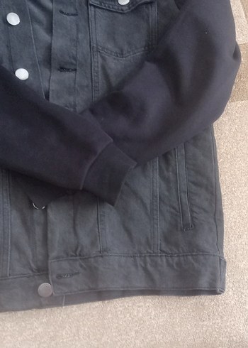 Erkek  Gri Kot Ceket Kapüşonlu - Görsel 6