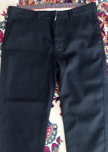 Erkek Siyah Regular Fit keten Pantolon - Görsel 7