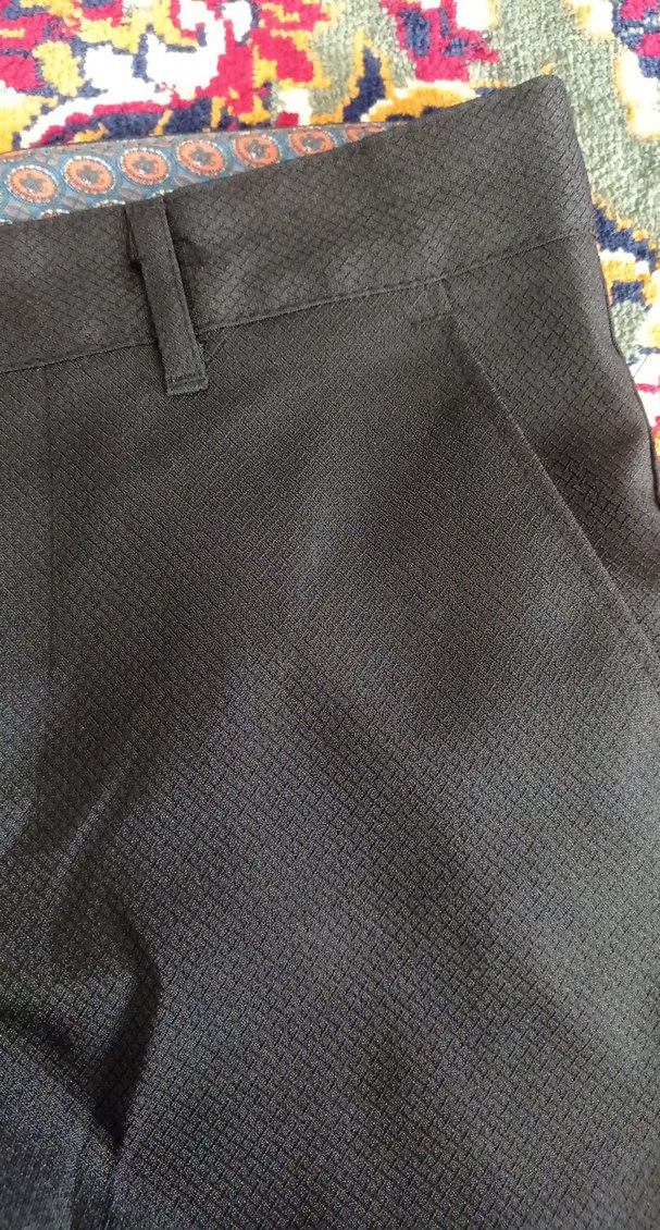 Erkek Siyah Regular Fit keten Pantolon - Görsel 4