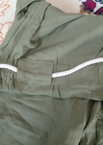 Kadın Kemerli Bol Kesim Uzun Kumaş Pantolon - Görsel 7