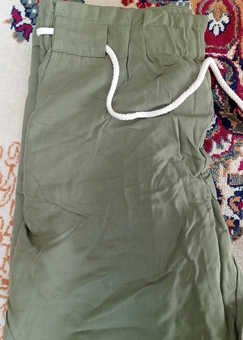 Kadın Kemerli Bol Kesim Uzun Kumaş Pantolon - Görsel 12