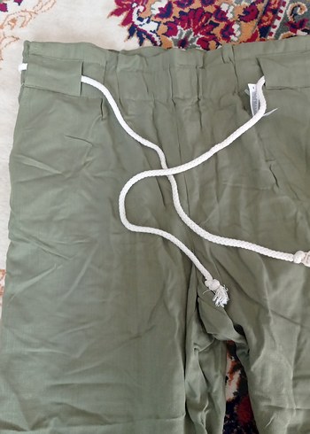 Kadın Kemerli Bol Kesim Uzun Kumaş Pantolon - Görsel 3