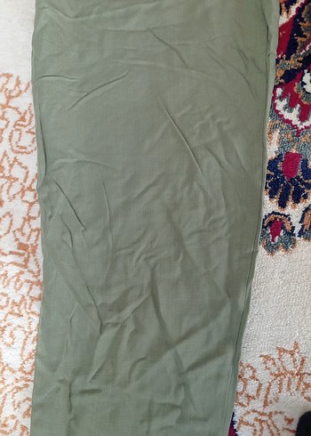 Kadın Kemerli Bol Kesim Uzun Kumaş Pantolon - Görsel 9