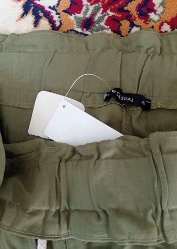 Kadın Kemerli Bol Kesim Uzun Kumaş Pantolon - Görsel 5