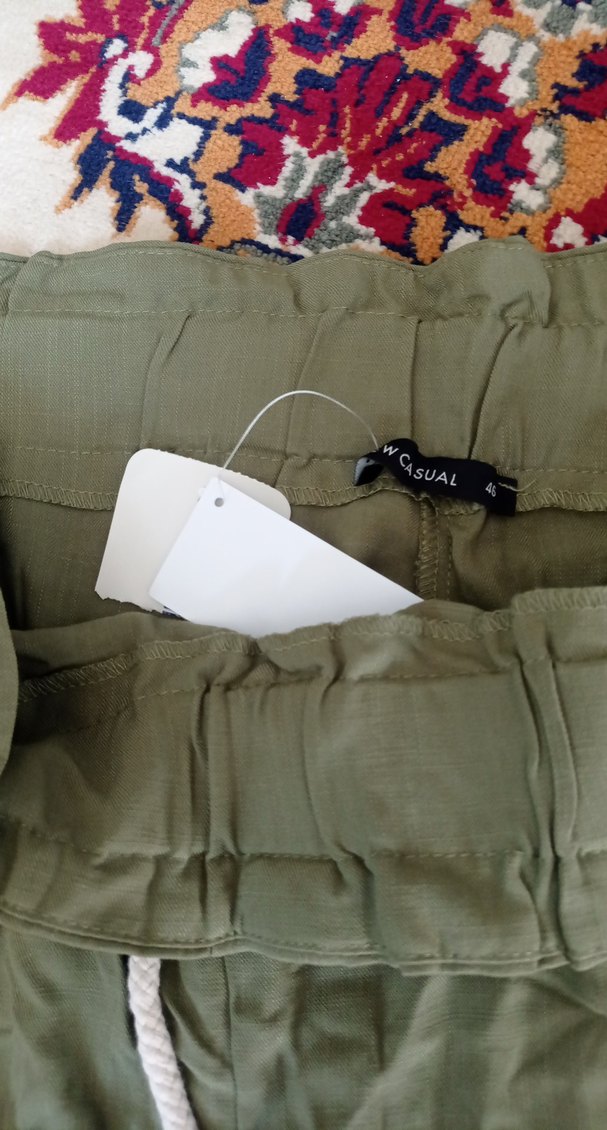 Kadın Kemerli Bol Kesim Uzun Kumaş Pantolon - Görsel 5