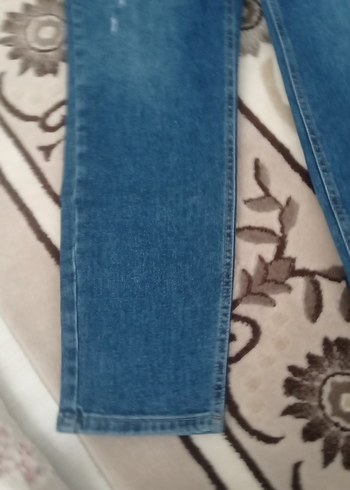 Düğmeli Bol Kesim Midi Kadın Kot Pantolon - Görsel 6