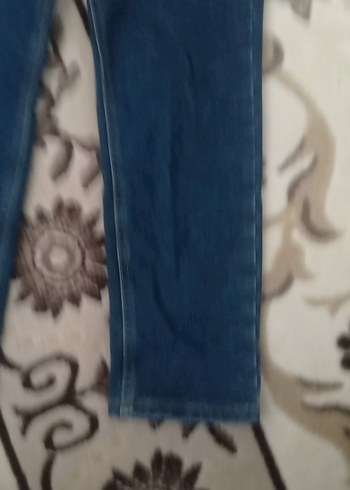 Kadın Mavi Bol Kesim Denim Midi Pantolon - Görsel 3