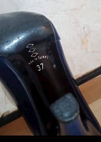 Lacivert Rugan Stiletto Kadın Topuklu Ayakkabı - Görsel 3