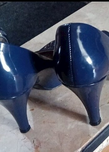 Lacivert Rugan Stiletto Kadın Topuklu Ayakkabı - Görsel 2